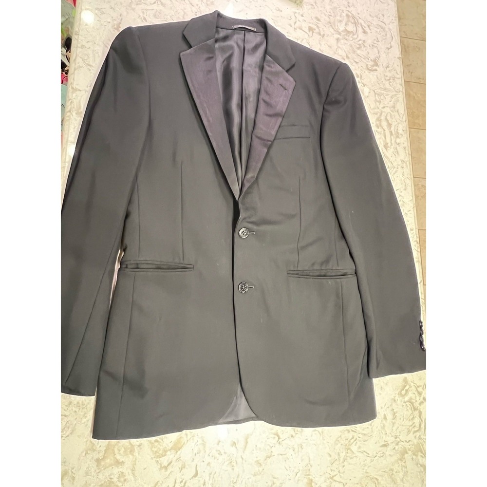 Ralph Lauren Black Label Anthony Wool Blazer Italy 36R Drop 7 Satin Lapel RLBL